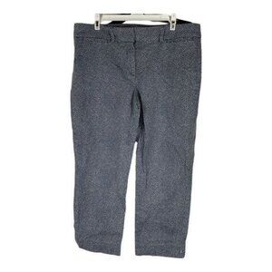 Ann Taylor Loft Marisa Riviera Pant 12P Blue White Dotted Cotton Blend Womens